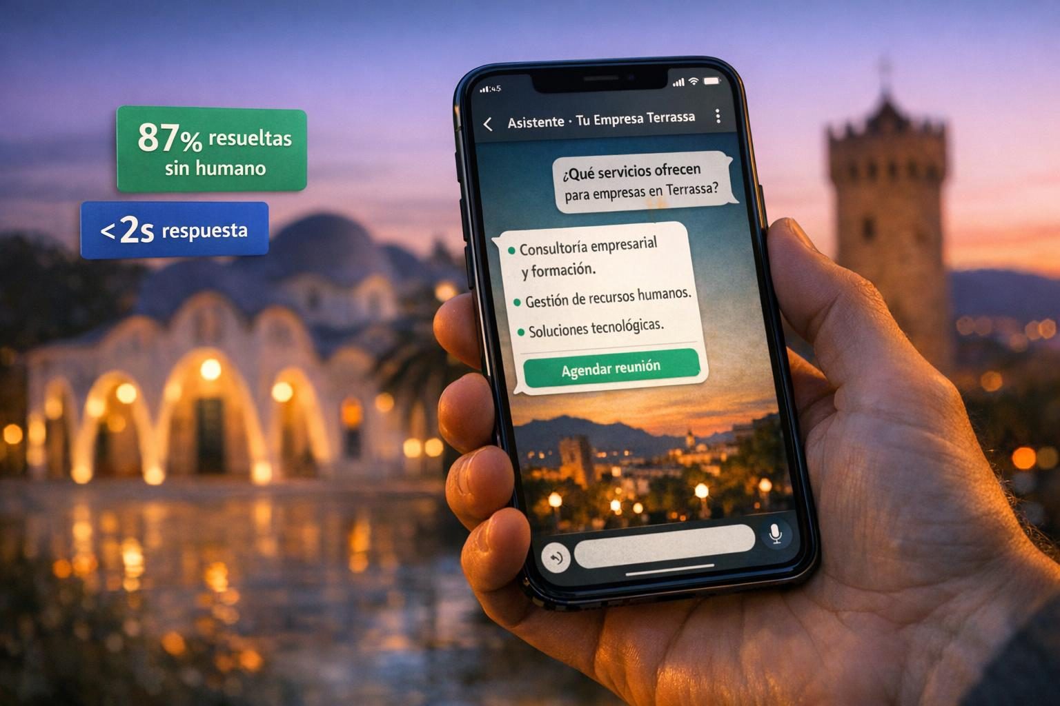 Chatbots IA en Terrassa — Chatbots con IA para Empresas en Terrassa — Atención 24/7
